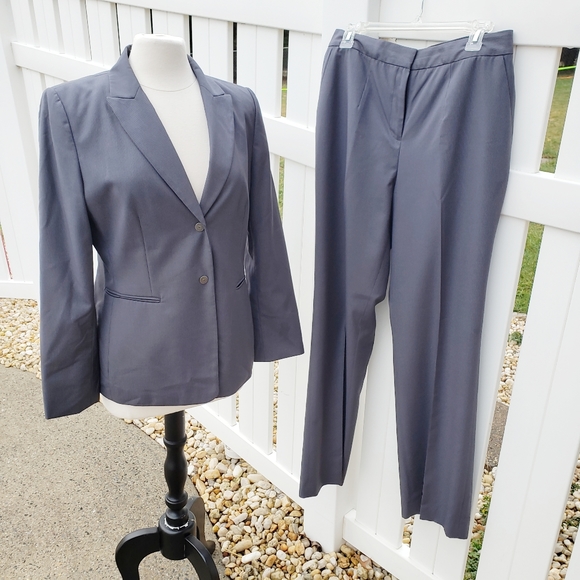 Calvin Klein Pants - Calvin Klein Gray Pinstripe Suit Set Blazer Jacket